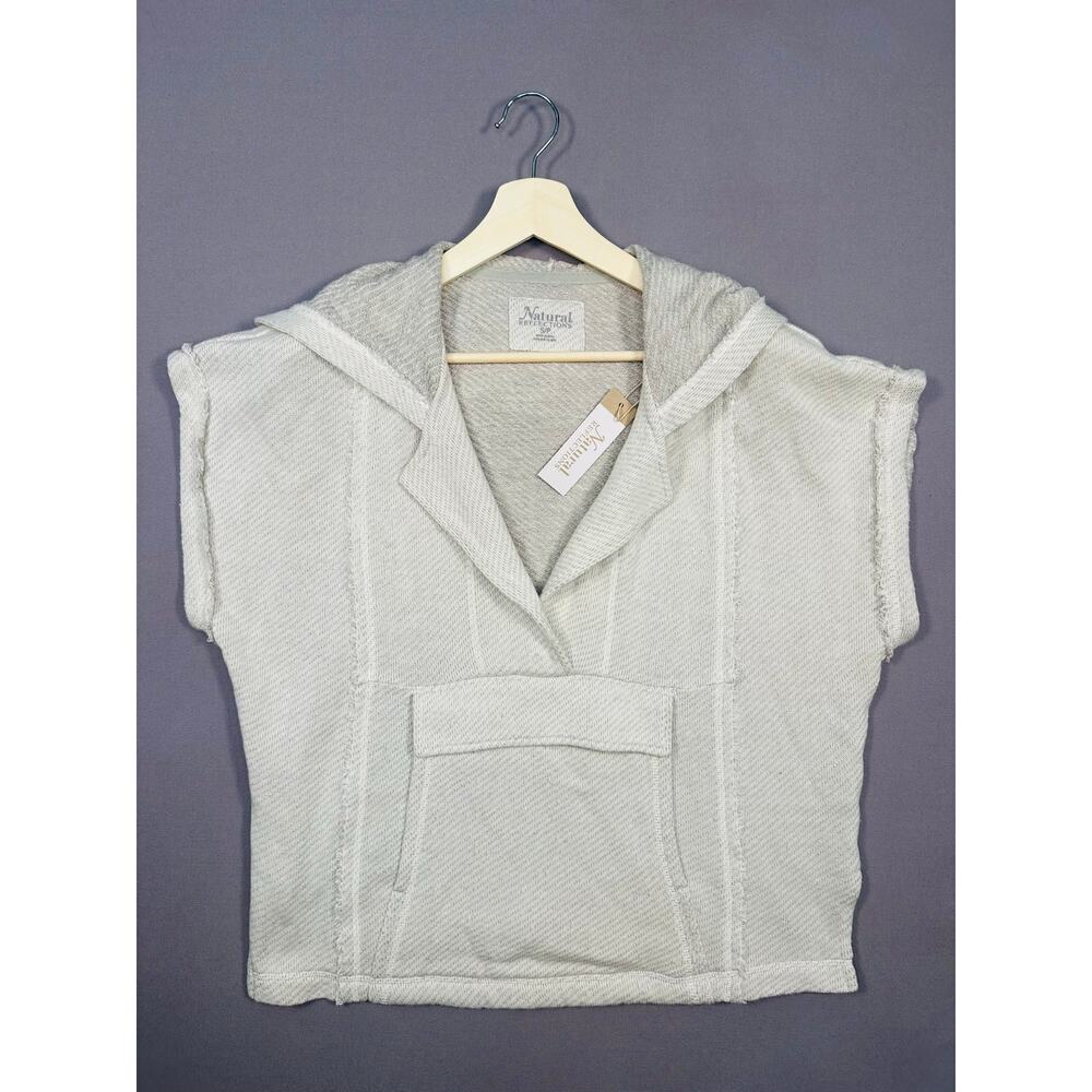Natural Reflections Breeze Knit Short Sleeve Hoodie in Cotton Size Small NWT